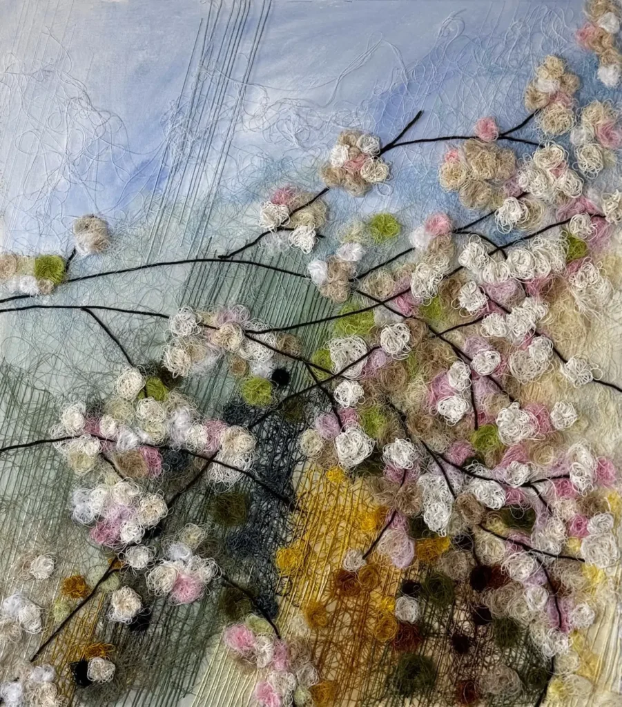 When the Trees Dream fiber art by Irmgard Geul