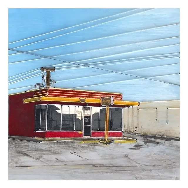 The Liquor Store fiber art by Irmgard Geul