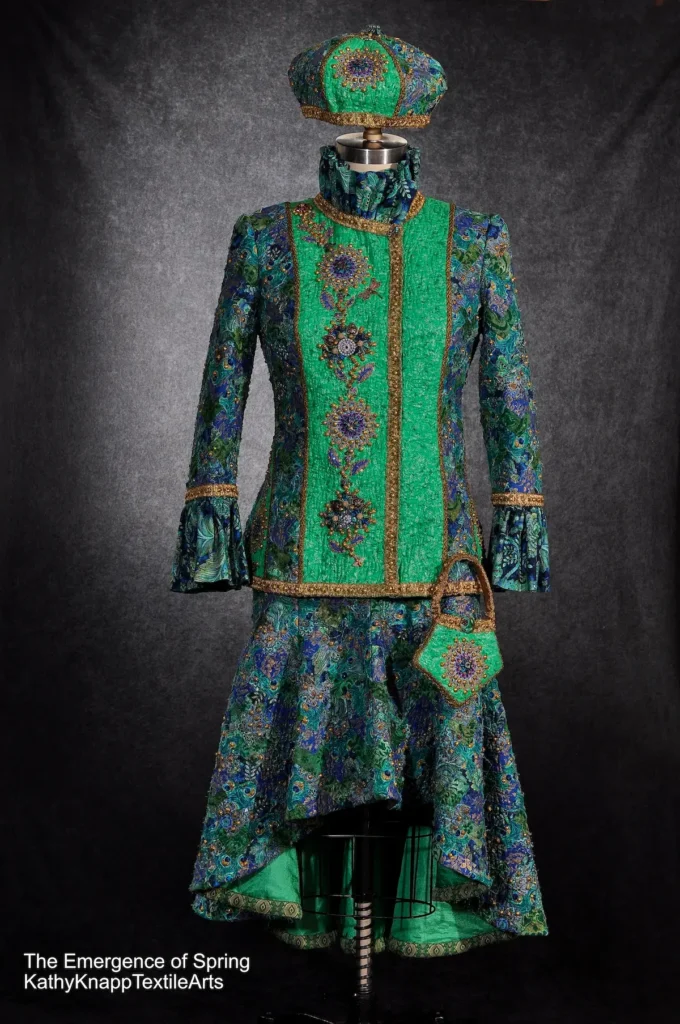 The Emergence of Spring fiber art by Kathy Knapp