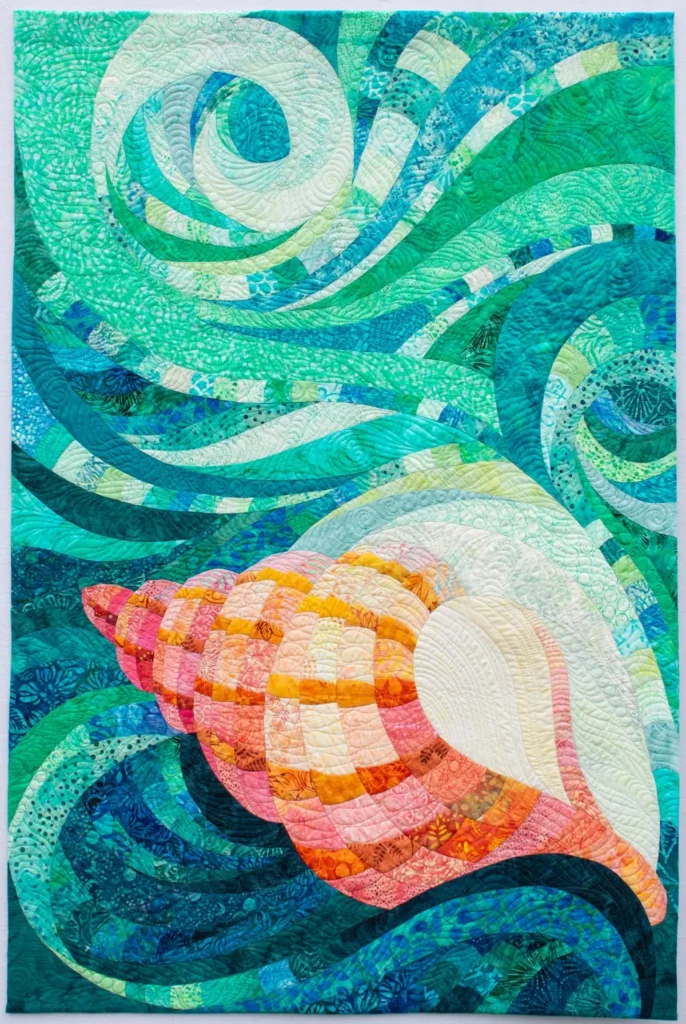 Can You Hear the Sea fiber art by Lena Pugachova