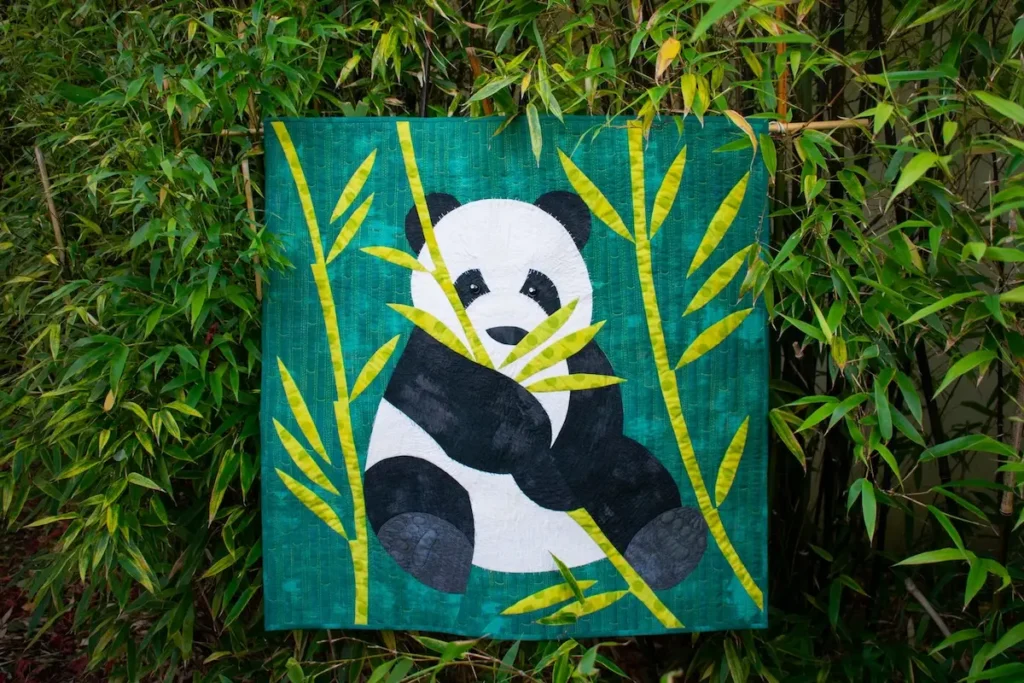 Eat, Sleep, and be Panda fiber art by Lena Pugachova