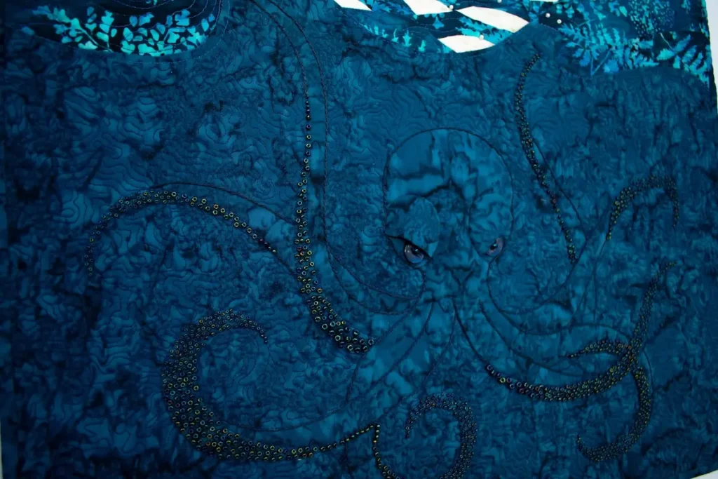 detail of Moonlight fiber art by Lena Pugachova