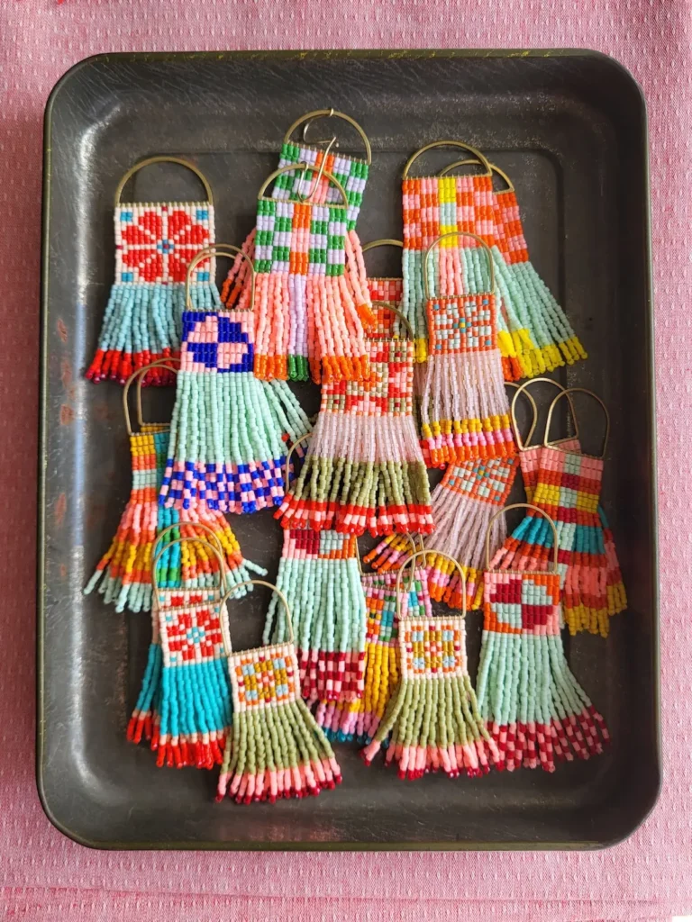 Beaded key rings by Miesje Chafer
