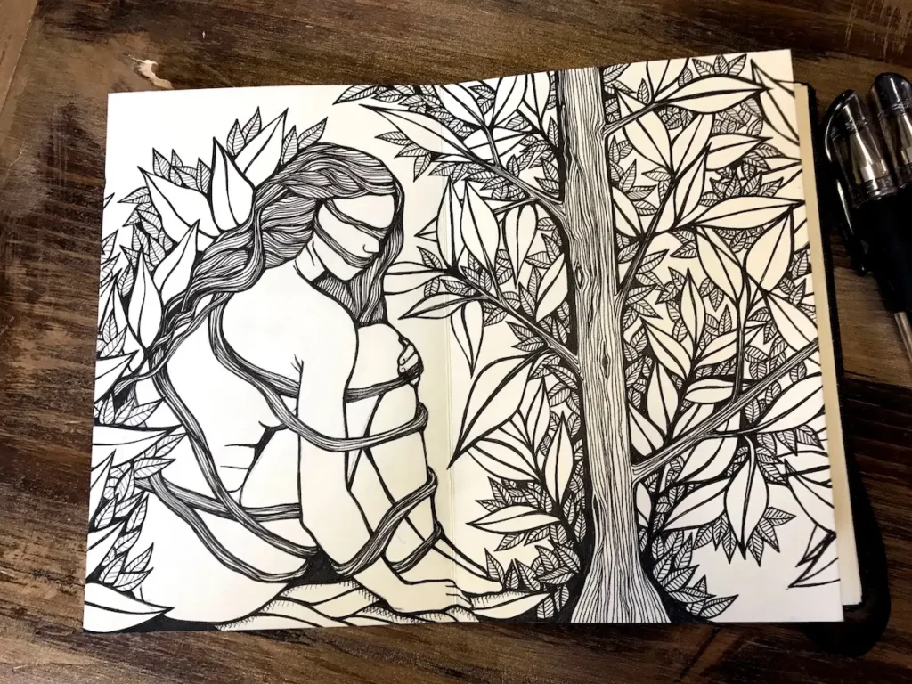 Accordion 5 drawing by Nikki May