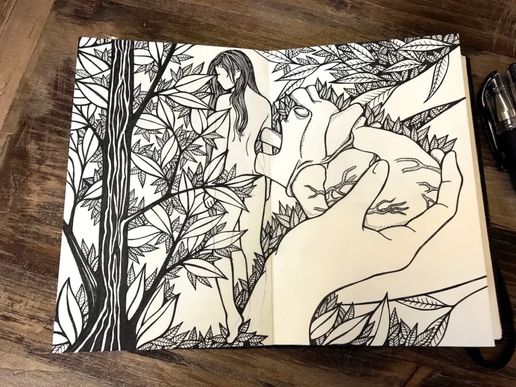 Accordion 7 drawing by Nikki May