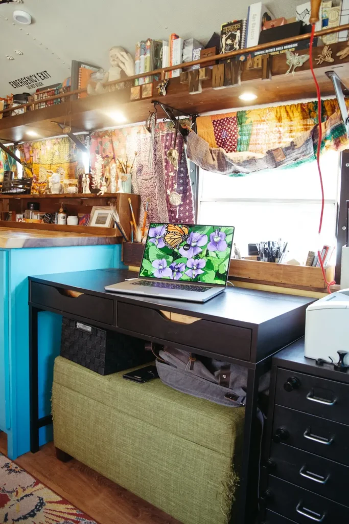 Another view of Nikki May bus desk