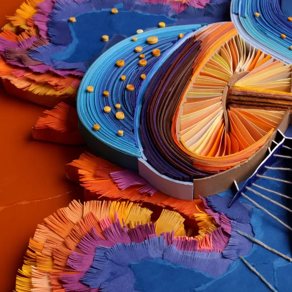 Mushrooms detail 1 paper art by Yulia Brodskaya