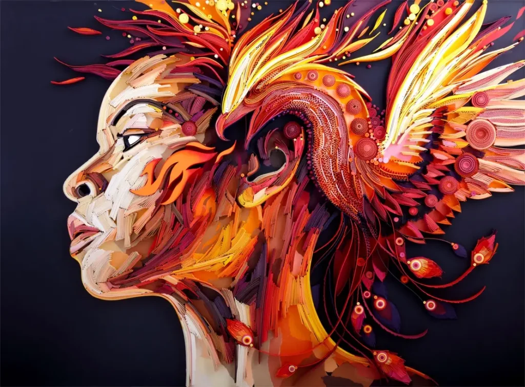 Phoenix paper art by Yulia Brodskaya