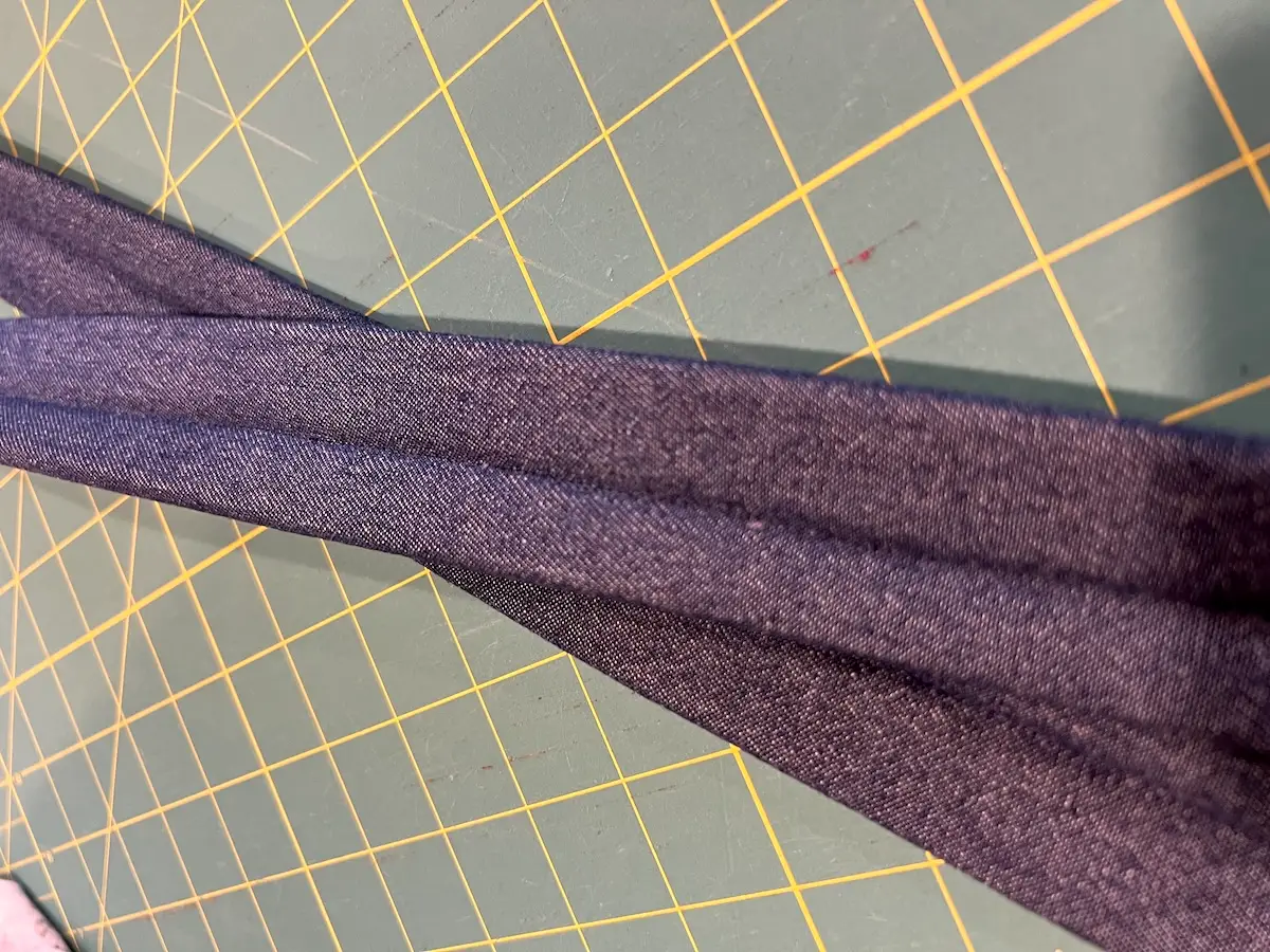 Blue patchwork bag two finished handles