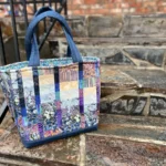Blue patchwork tote finished