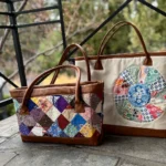 Leather handles on bags