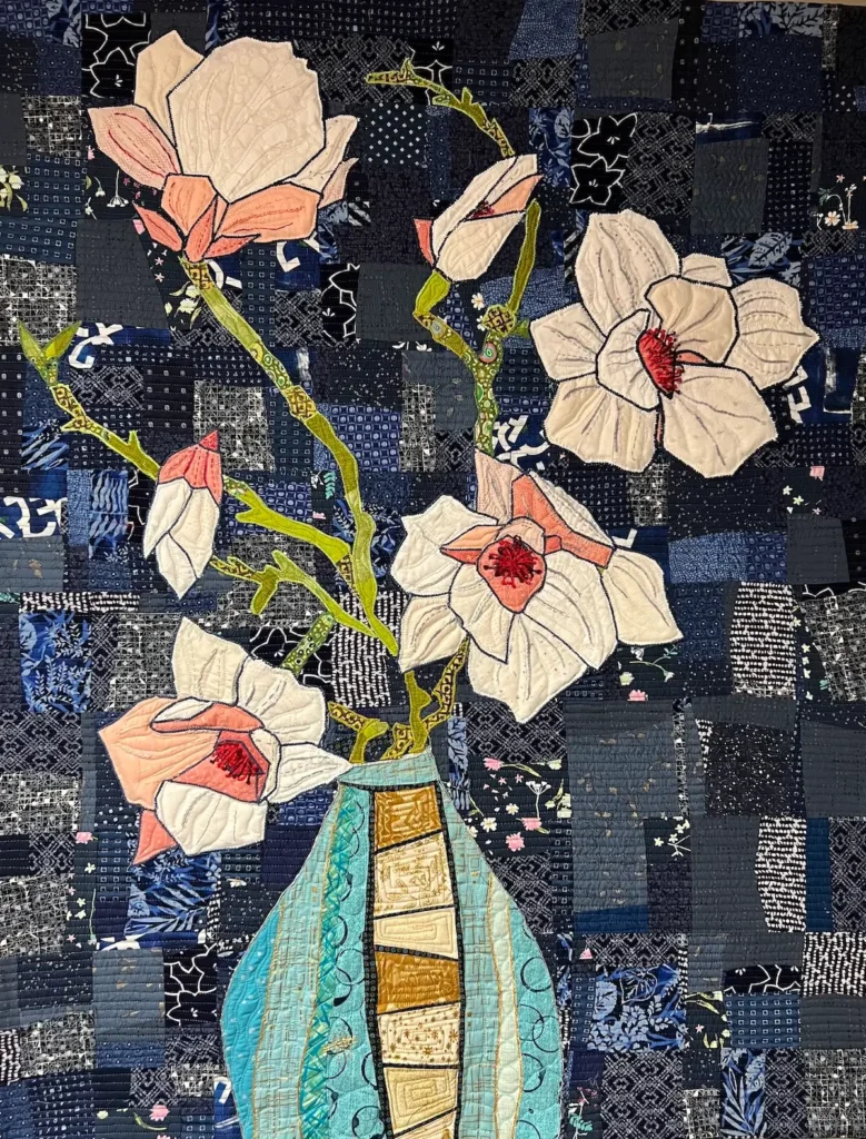 Magnolia fiber art by Margaret Grottenthaler