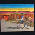 Monumental Ride fiber art by Nancy Dobson