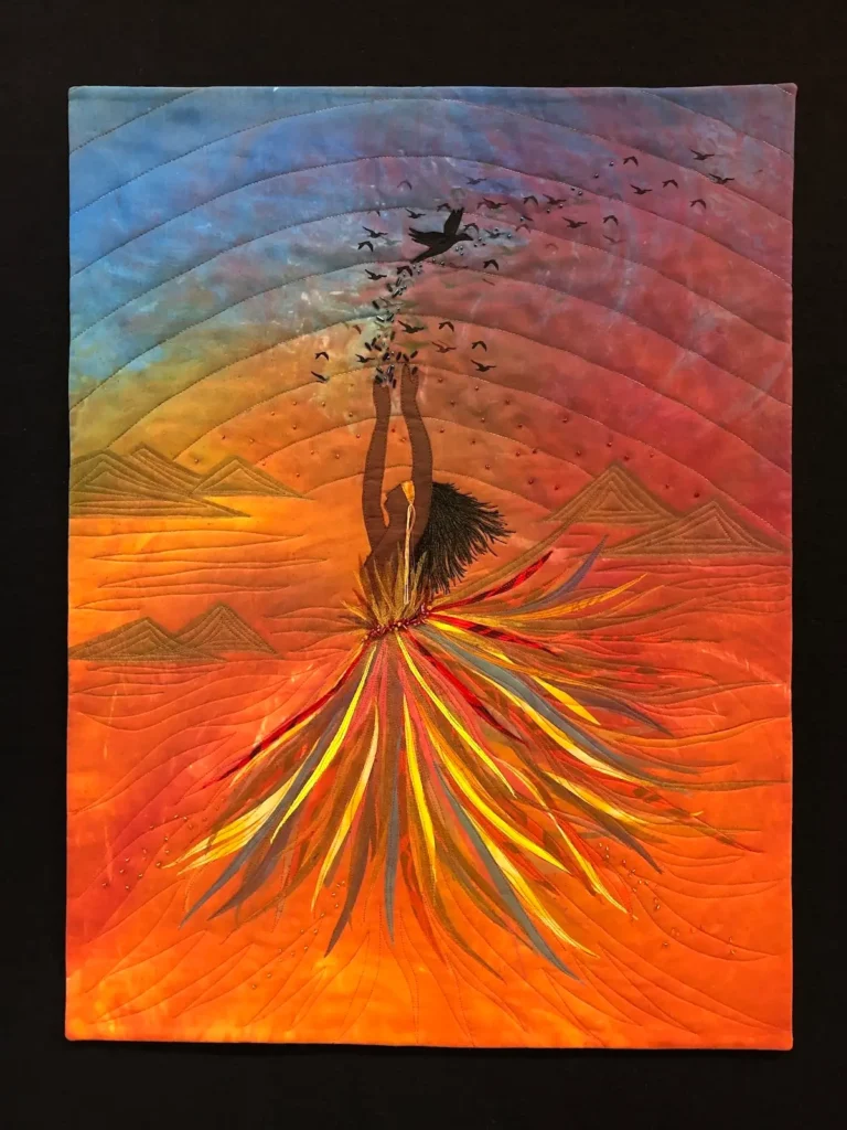 Pele's Hope fiber art by Nancy Dobson