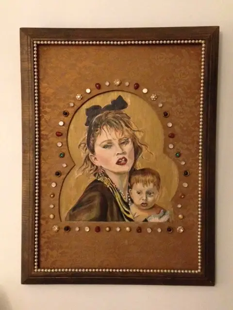 Madonna as the Madonna fiber art by Polly Bech