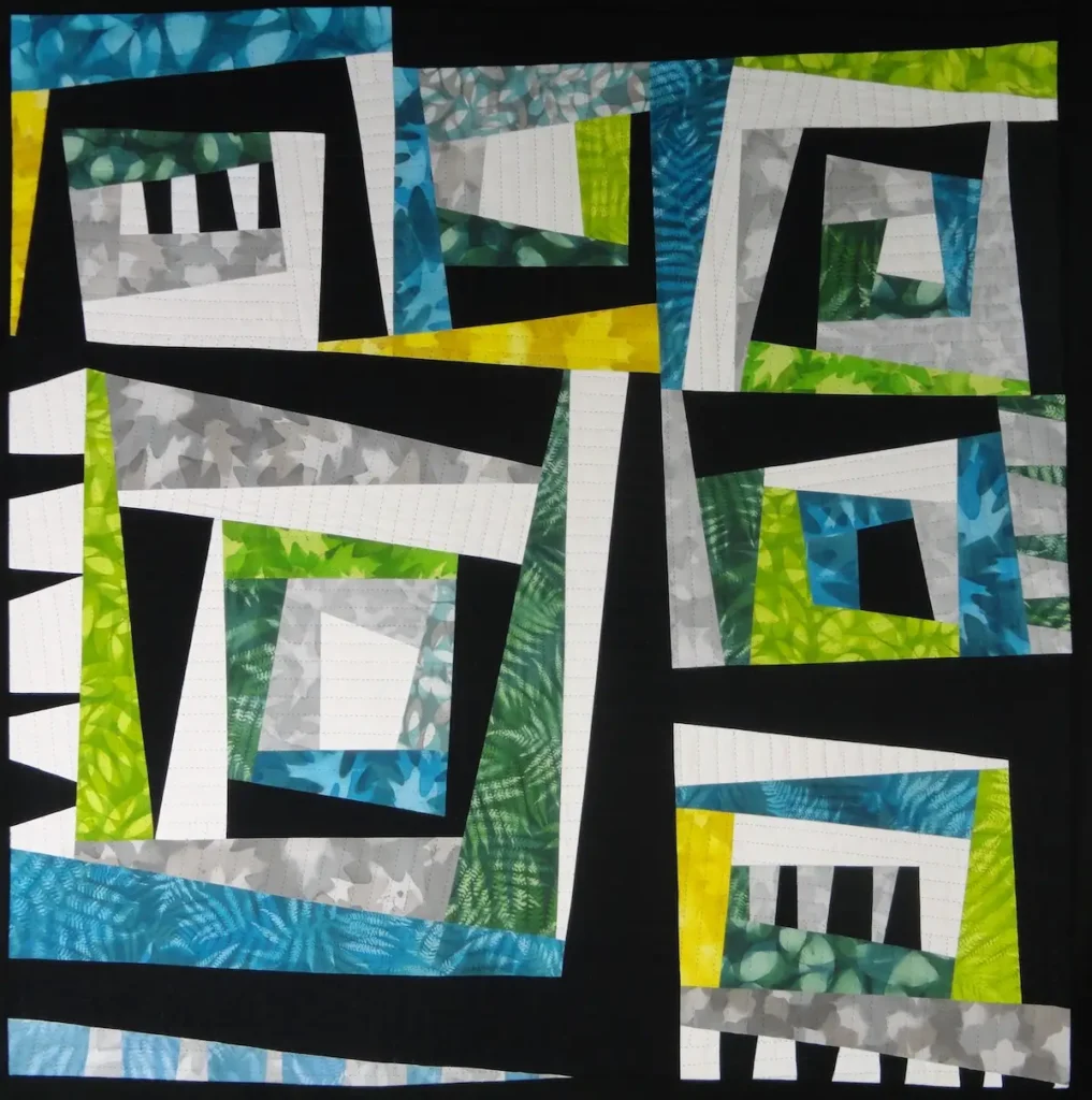 Off Kilter fiber art by Polly Bech