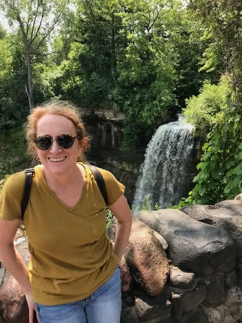 Polly Bech at Minnehaha Falls in Minneapolis