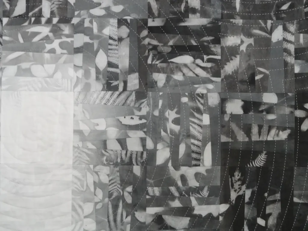 Detail of Resonance fiber art by Polly Bech