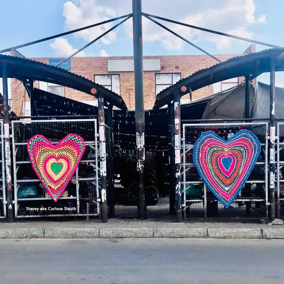 Big Hearts at Taxi Rank crochet by Stacey