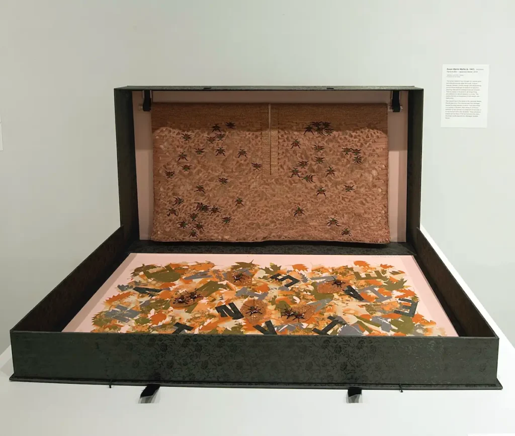 Japanese Beetle - Invasive fiber art by Susan Martin Maffei