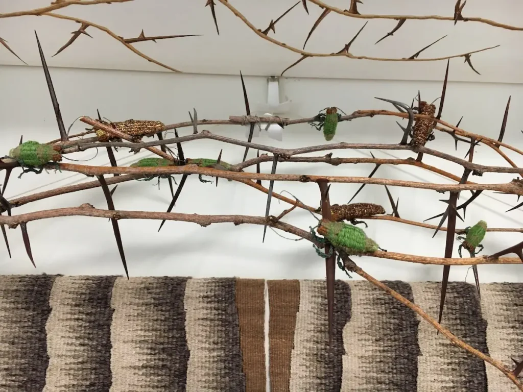 Detail 3 Honey Locust Tree fiber art by Susan Martin Maffei