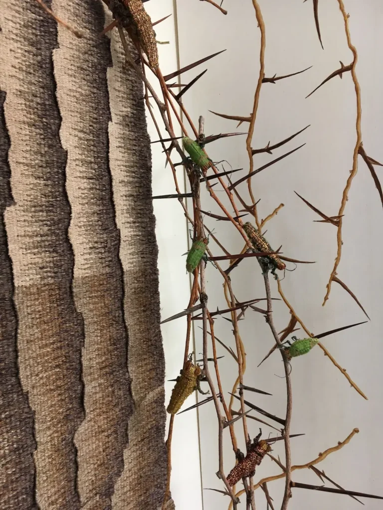 Detail 2 Honey Locust Tree fiber art by Susan Martin Maffei