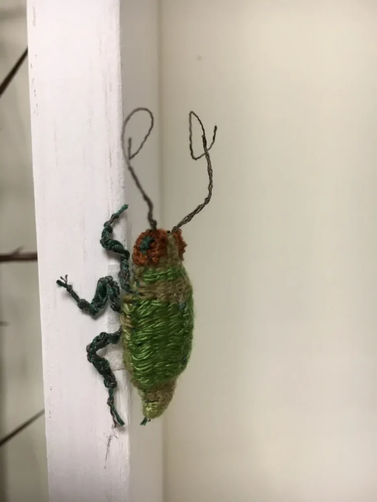 Detail 1 Honey Locust Tree fiber art by Susan Martin Maffei