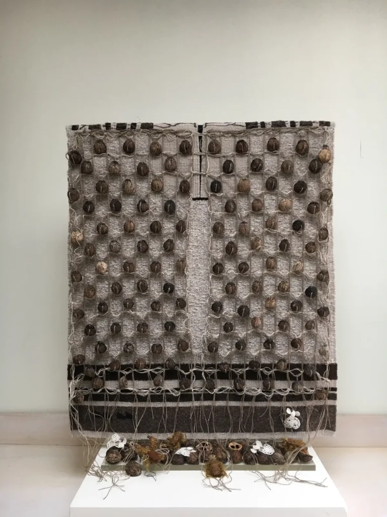 Back view Black Walnut Tree fiber art by Susan Martin Maffei