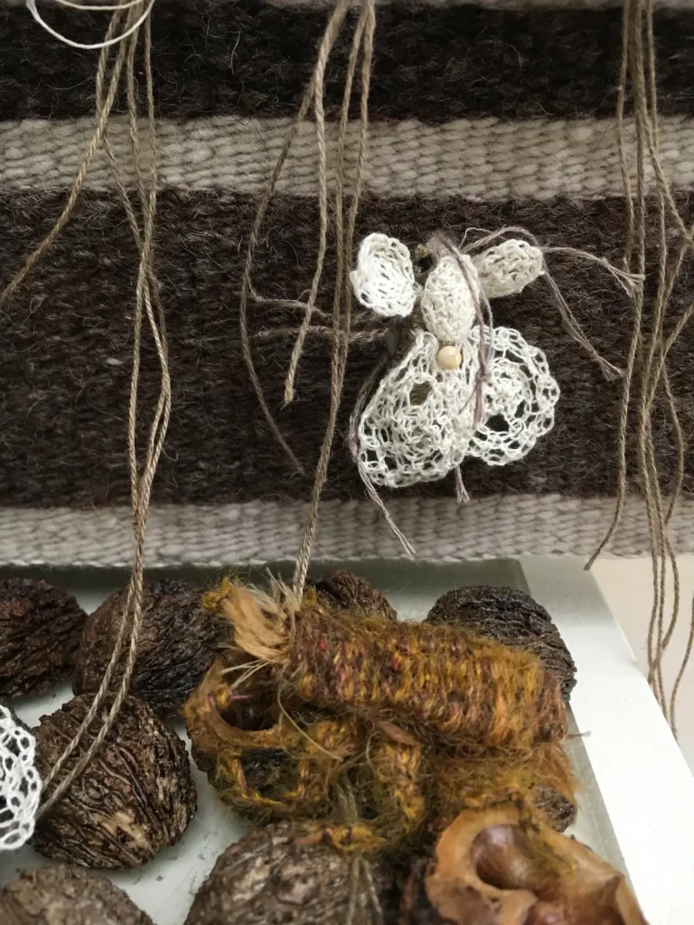 Detail 3 Black Walnut Tree fiber art by Susan Martin Maffei