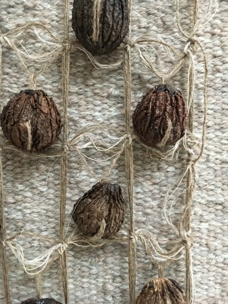 Detail 2 Black Walnut Tree fiber art by Susan Martin Maffei
