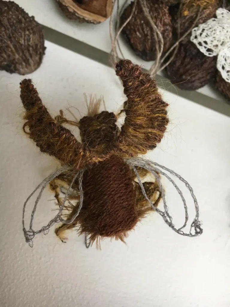 Detail 1 Black Walnut Tree fiber art by Susan Martin Maffei