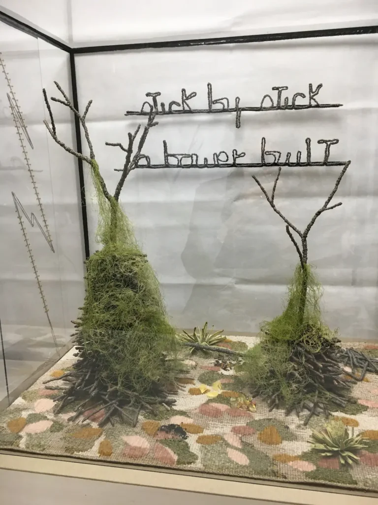 Golden Bower Bird - Threatened fiber art by Susan Martin Maffei