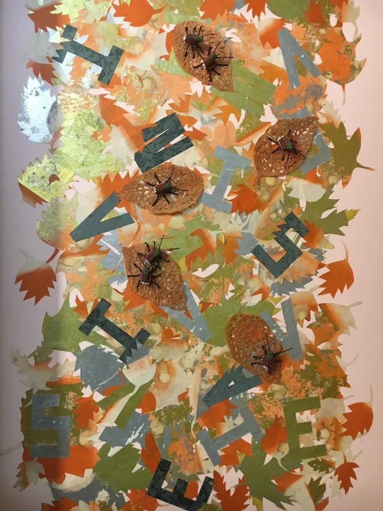 Detail 3 Japanese Beetle - Invasive fiber art by Susan Martin Maffei