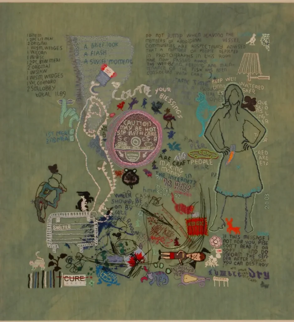 Count your blessings fiber art by Tilleke Schwarz