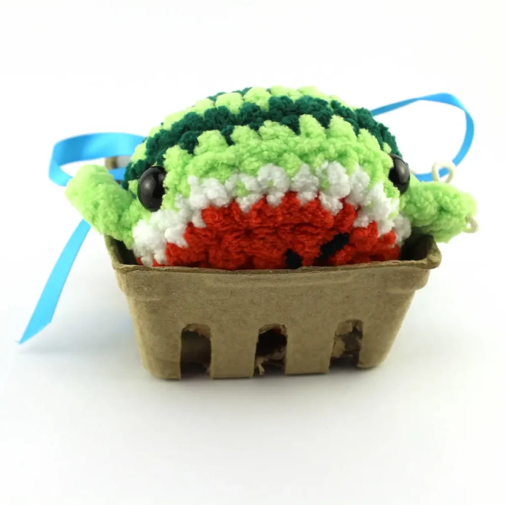 Crochet watermelon in a basket by Avery Tronson