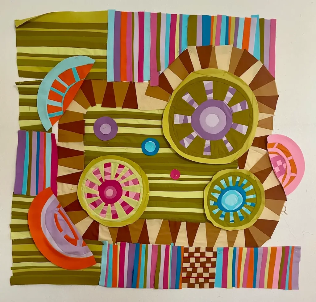 Carnival quilt by Candi Lennox in progress