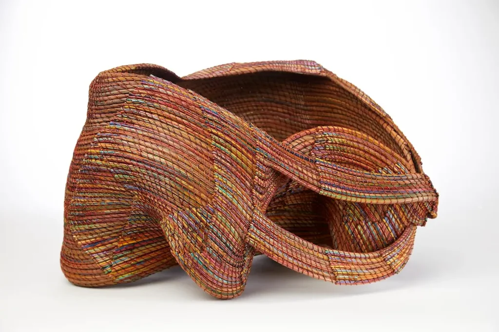 Pine needle weaving by Clay Burnette