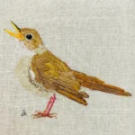 Nightingale embroidery by Deborah Kemball