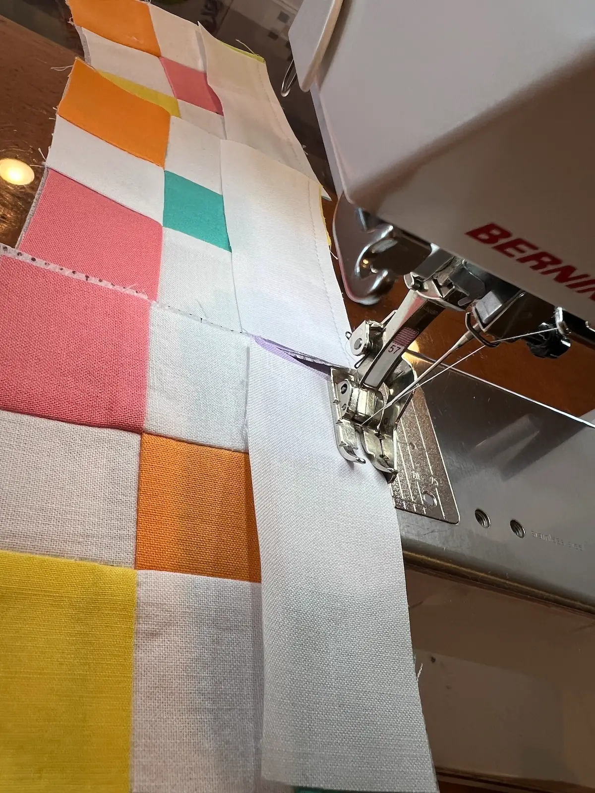 Easter Patchwork basket adding the border to the block