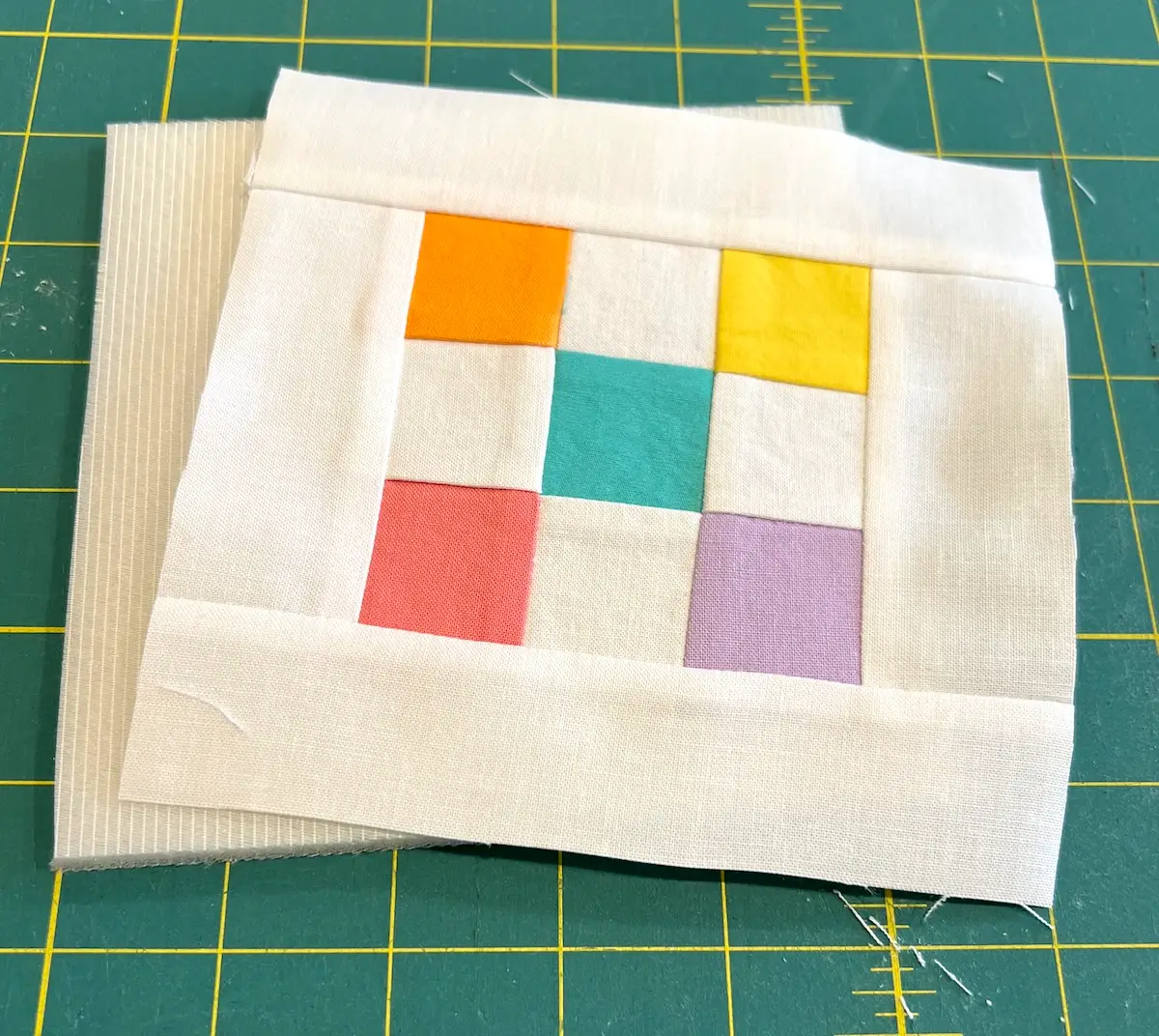 Easter Patchwork basket layer each square with a foam interfacing