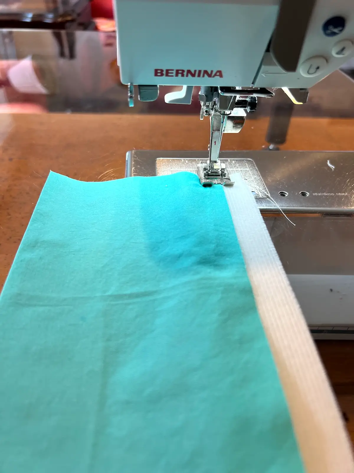 Easter Patchwork basket stitch the fabric wrong side to the foam interfacing