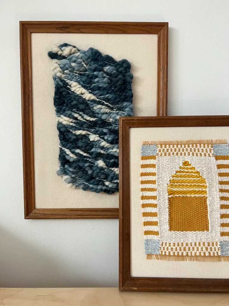 Indigo Waves and Yellow House by Karen Fuller