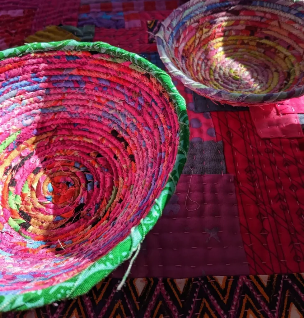 Fabric coil bowls by Kate Sandford