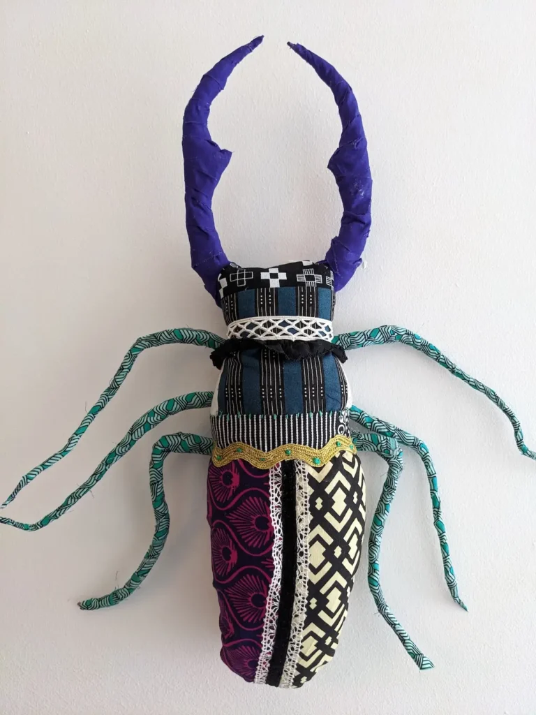 Fiber art bug by Kate Sandford