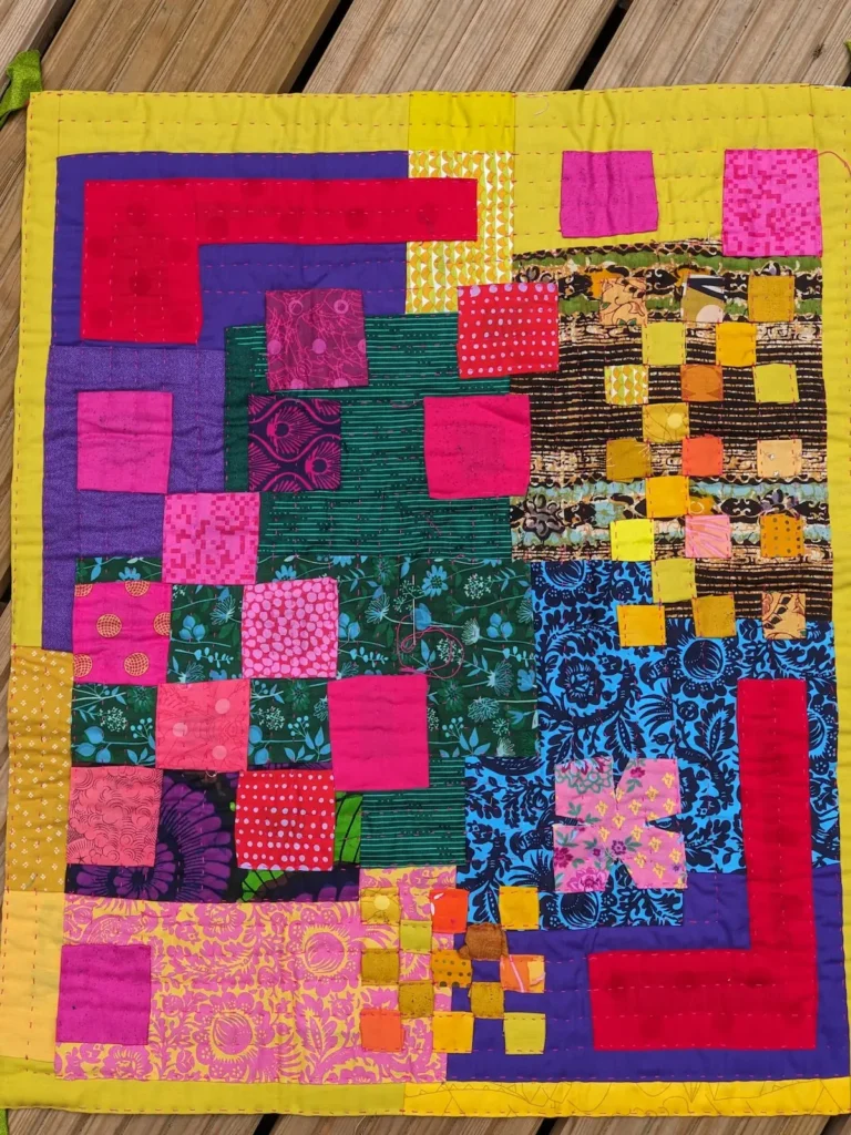 Yellow kawandi quilt by Kate Sandford