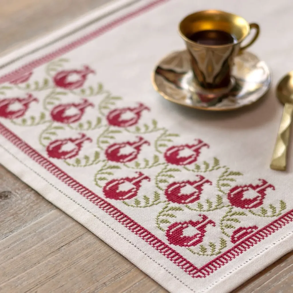 Pomegranate embroidery by Krista West