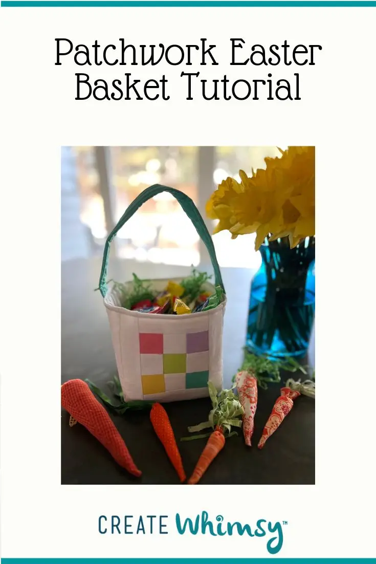 Patchwork Easter Basket Pinterest Image 1