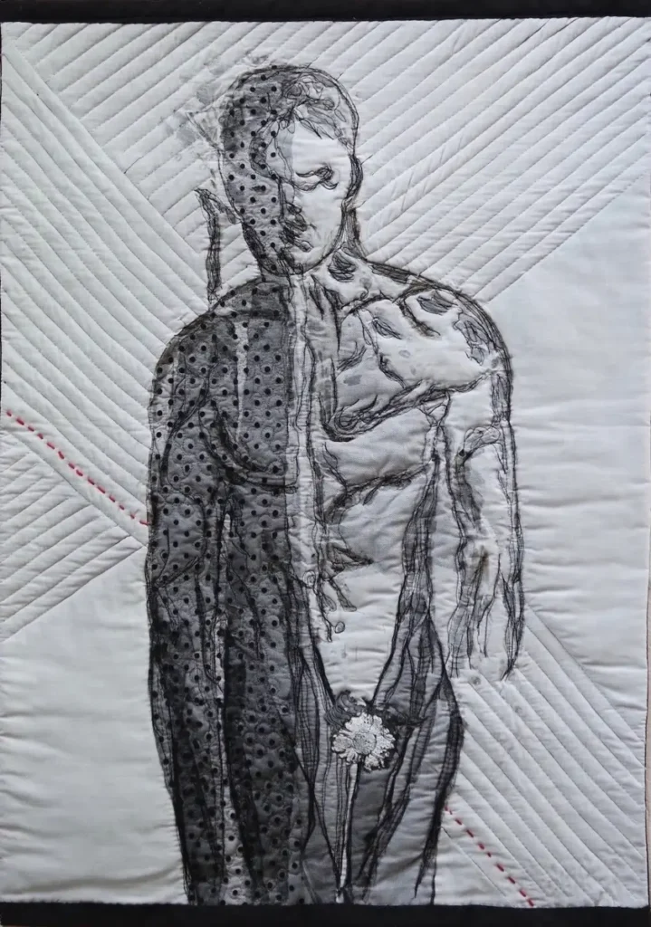 La Pudeur fiber art by Tiziana Tateo