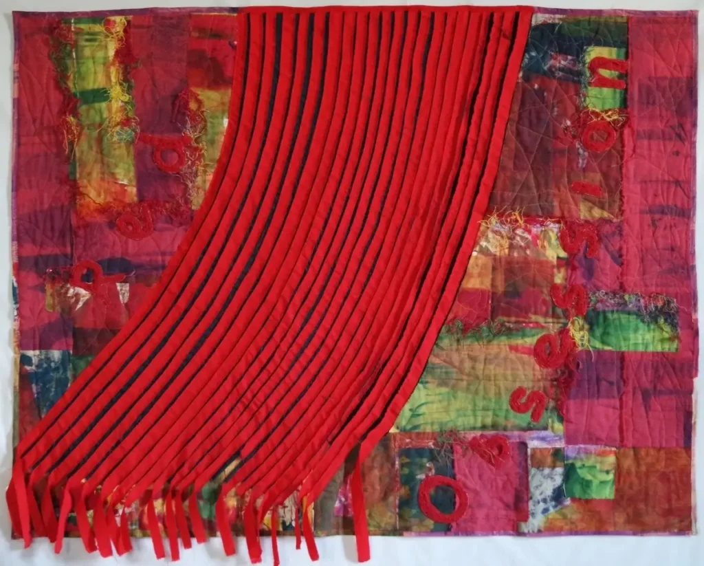Red Obsession fiber art by Tiziana Tateo