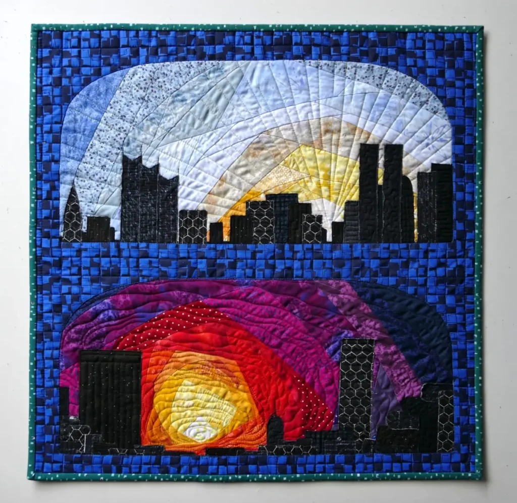 Two Cities quilt by Tomomi McElwee
